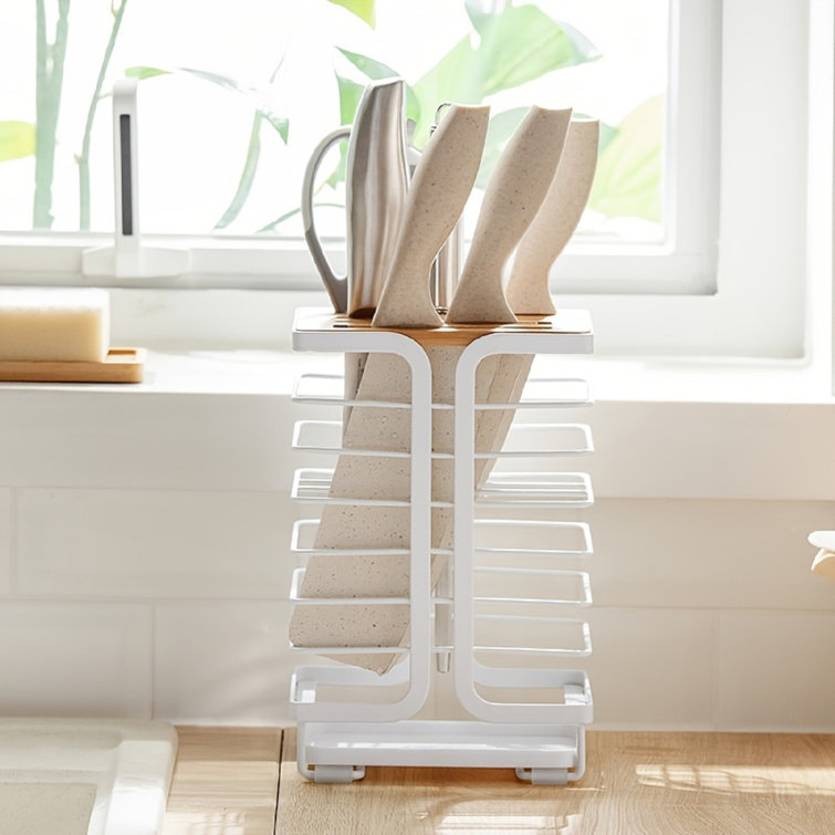 BEAUTY DEPOT 1Pc Utensil Holder Kitchen Knife Holder Rack Multi-Functional  Punch-Free Stainless Steel Hanging Knife Rack Integrated Storage Rack Can  Be Wall-Mounted For Home, Kitchen, Restaurant, 9.25In*4.17In*6.02In