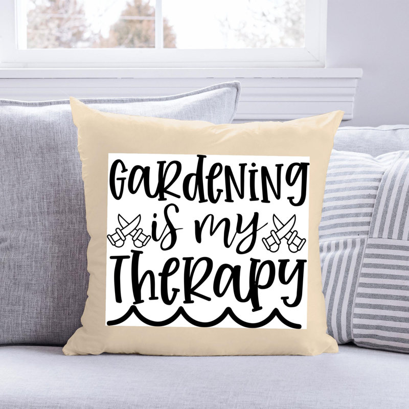 Citation amusante «Garden Lover» - Coussin décoratif inclus, H 18 po x l 18 po