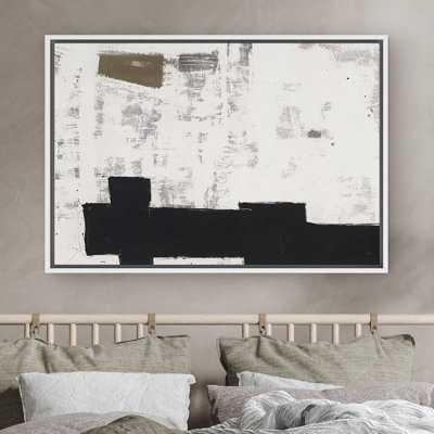 Mid Mid Century IDea4WALL, impression sur toile encadrée, motifs industriels de peinture grunge, formes abstraites, illustrations, art moderne décoratif contemporain, minimaliste pour salon, chambre à coucher, bureau, impression sur toile
