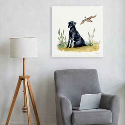 «Hunting Dogs II Contemporary Bird Dog Duck Animal», reproduction d'art murale