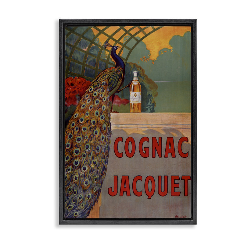 Cadre flottant rétro cognac et paon, design par Marcus Jules, Cadre flottant noir de jais, H 25 po x l 17 po