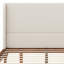 Lit plateforme minimaliste en bois avec tête de lit tapissier