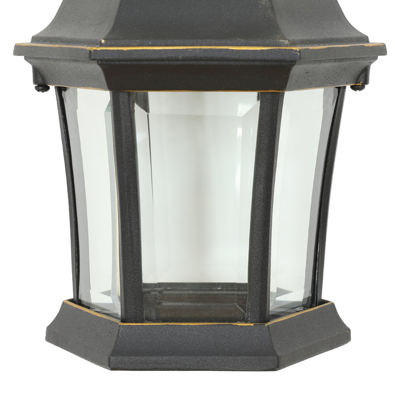 DeDee Outdoor Wall Lantern with Clear Glass Panels, Aluminum Wall Mounted Light