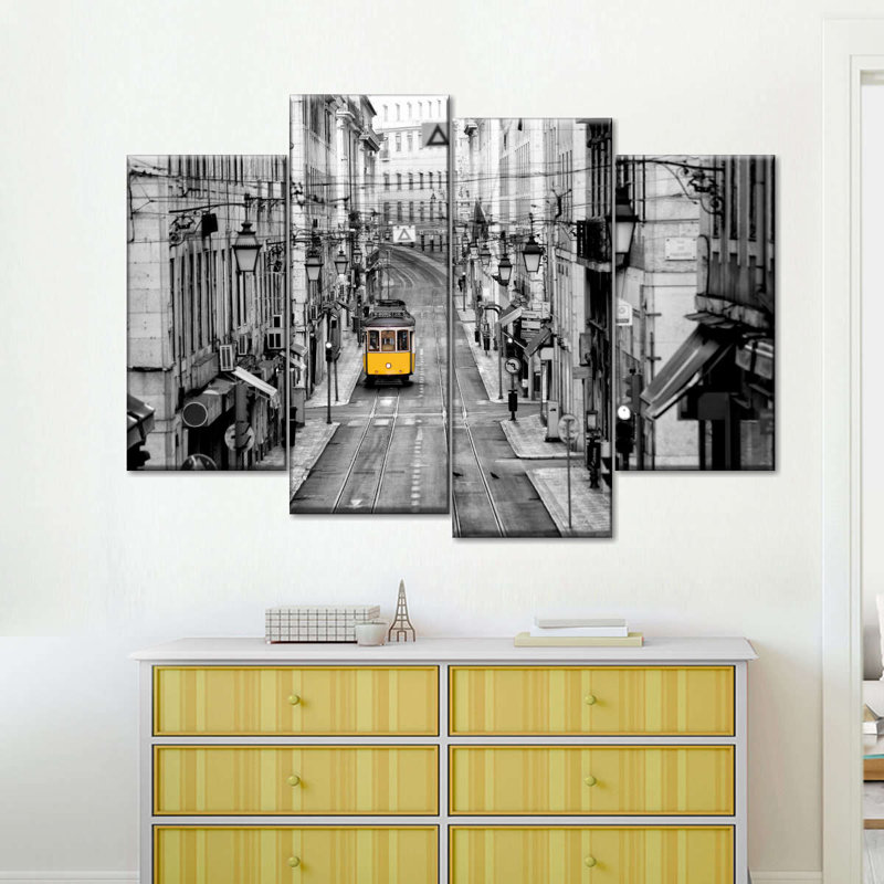 Reproduction d'art sur toile jaune, H 43 po x l 27 po x P 1,25 po