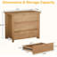Table de chevet de style campagnard avec 3 tiroirs, grande table de chevet rustique