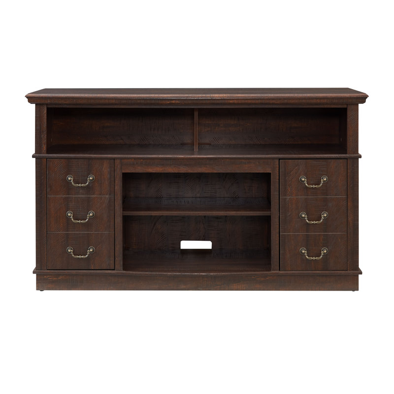 Espresso MDF Rustic Farmhouse TV Media Console with Storage, 60"