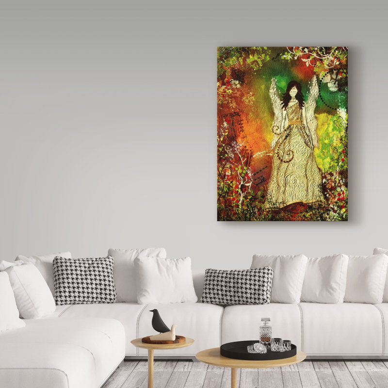 Angel of Light Canvas Art with Colorful Background