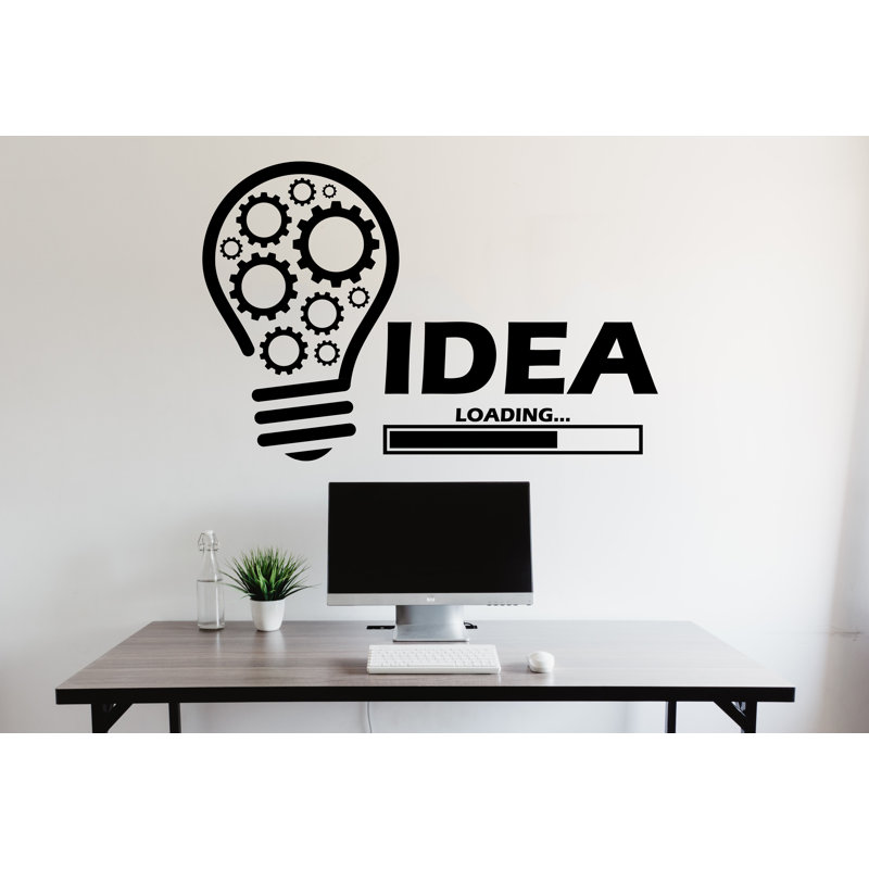 Idea Office Wall Decor Office Wall Decal Teamwork Business Decal, 33" H x 22" W, Ice Blue