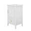 Meuble-lavabo de 20 po avec lavabo en céramique, tiroir et porte, armoire de rangement en bois avec repose-pieds réglable