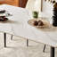 Table de salle à manger Table de cuisine rectangulaire avec plateau en porcelaine et pieds en métal, table de salle à manger, table de salle à manger et bureau Mid-Century, table seulement