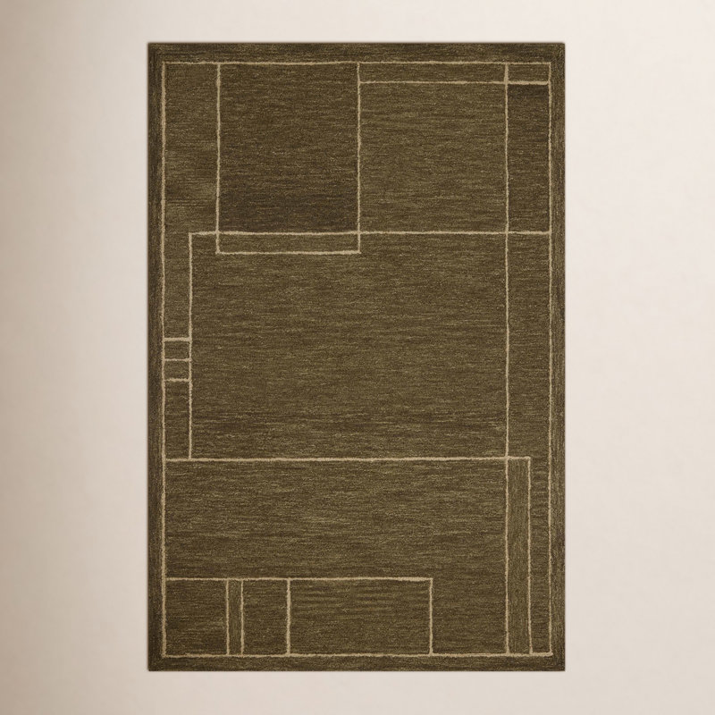 Tapis olive / naturel Jeremiah Brent x Loloi Barrow, Rectangle 2'3" x 3'9"