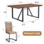 Ensemble de table et de chaises. Table de salle à manger rectangulaire de style industriel de couleur noyer - 71 po x 39,3 po. Grande paire. 8 chaises en tissu brun avec pieds en métal noir arqués.-1981114102