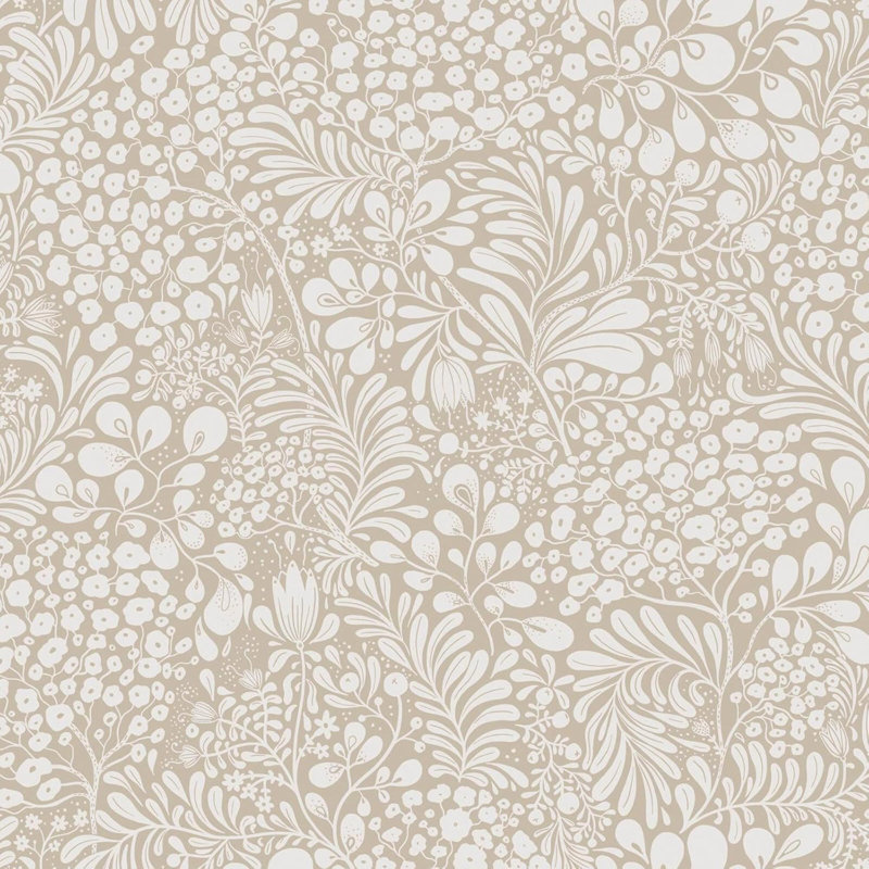 Peler et coller le papier peint floral beige Boho