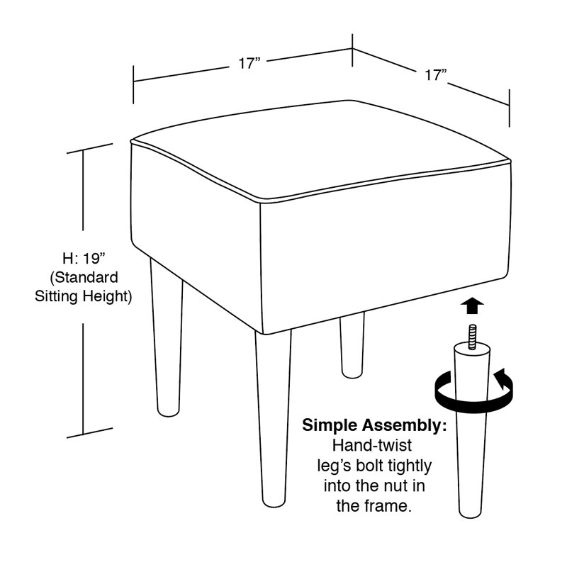 Solid + Manufactured Wood Accent Stool