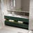 60'' Modern Solid Oak Floating Bathroom Vanity With Artificial Stone Countertop And LED Night Light-255922034