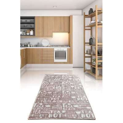 Tapis d'entrée de qualité supérieure, 3,3 x 9,8 pi, beige et vison, 100% polyester | Poils de 0,2 po de hauteur, antidérapant, antibactérien, lavable à la machine | Parfait pour le salon, la chambre à coucher et les entrées, design durable et élégant