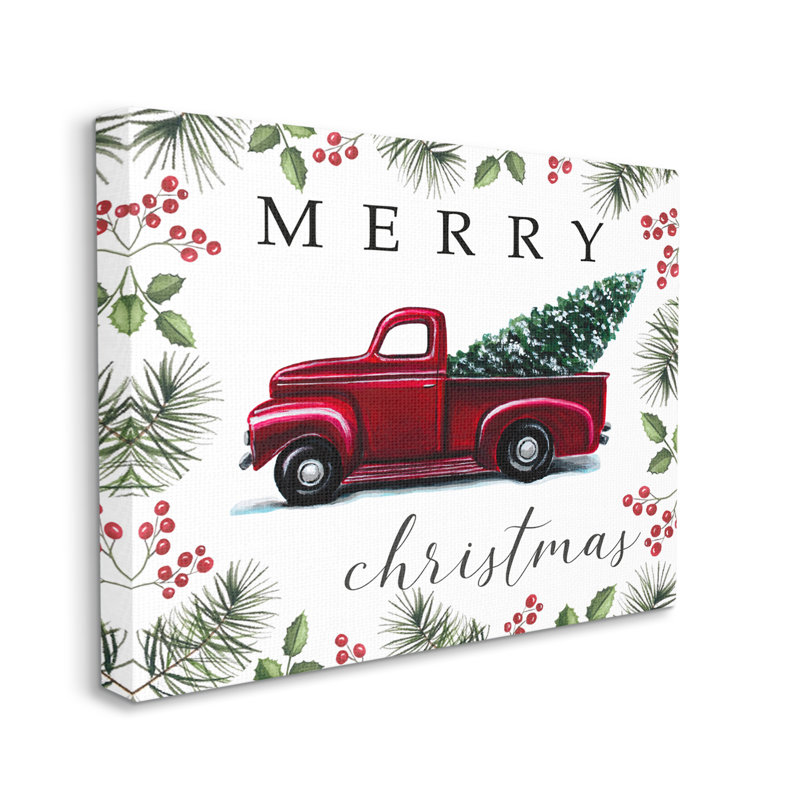 Merry Christmas Traditional, H 36 po x l 48 po, Toile tendue