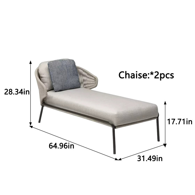 Durable Outdoor Lounge Chair Outdoor Chaise Lounge , Cushion Included