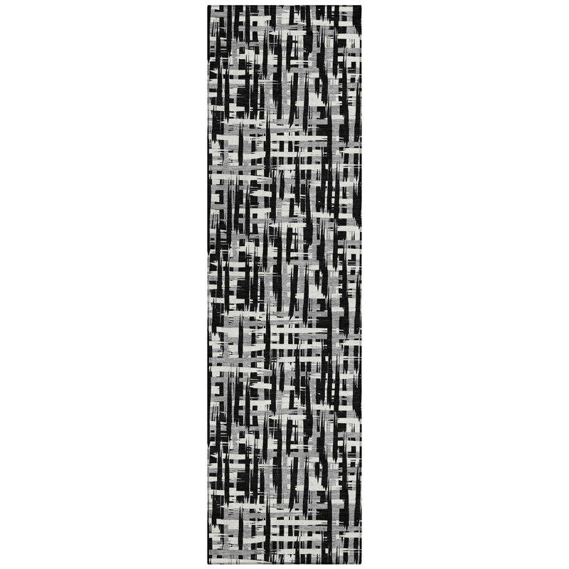 Ayani Black Washable Indoor-Outdoor Rug - , 2'3" x 7'6"
