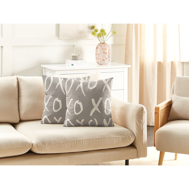 Saraiya Abstract Grey Square Cushion