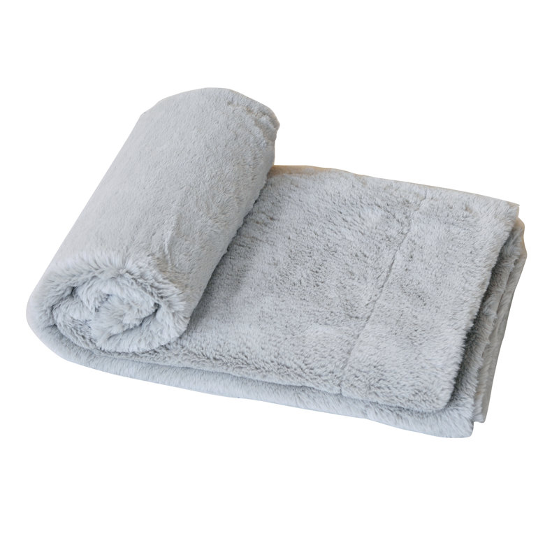 Knitted Throw Blanket, Grey