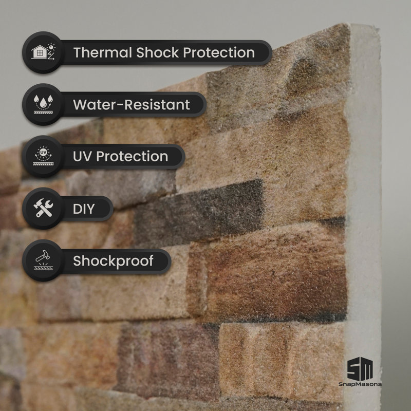 3D Faux Carved Stone Wall Panels, Lightweight Foam Decorative Wall Panels for Interior & Exterior Accent Walls, Easy to Install, Water-Resistant & Insulated, Set of 9 (Covers 48 Sq Ft)