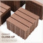 Dalles de terrasse emboîtables en plastique durable, paquet de 44, 30 x 30 cm, imperméables et faciles à installer pour une utilisation intérieure et extérieure, marron