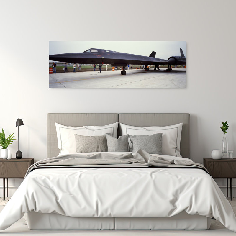 Lockheed SR-71 Blackbird On A Runway by Brad LaPayne - Wrapped Canvas Panoramic Print, 50.8 cm H x 152.4 cm W