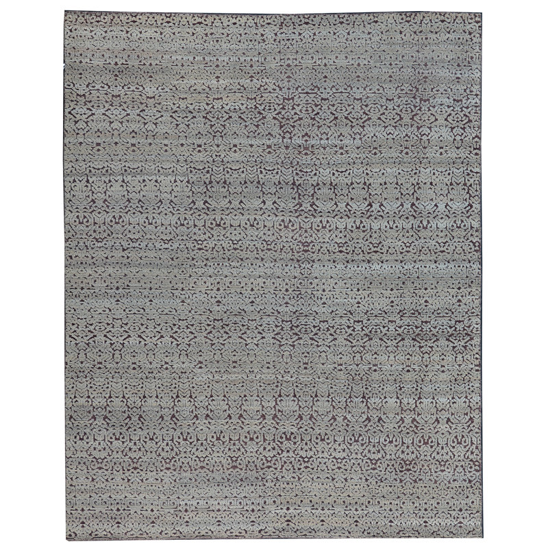 Wool Moroccan Area Rug in Purple, Rectangle 8' x 10'