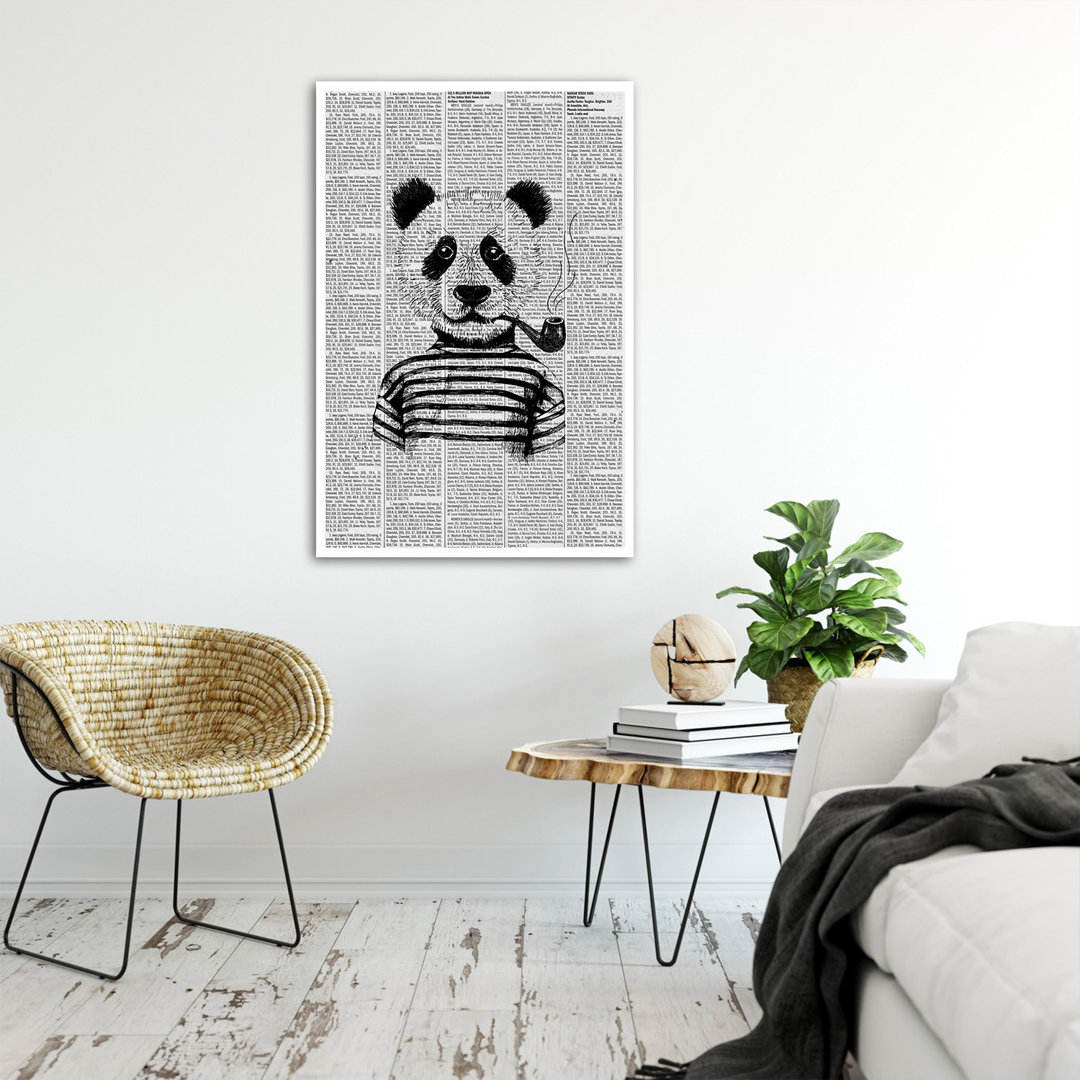 Poster Panda mit Pfeife