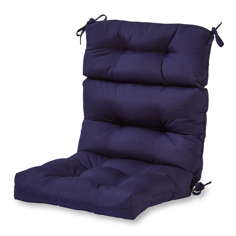 Lester Outdoor High Back Chair Cushion, Navy, 1