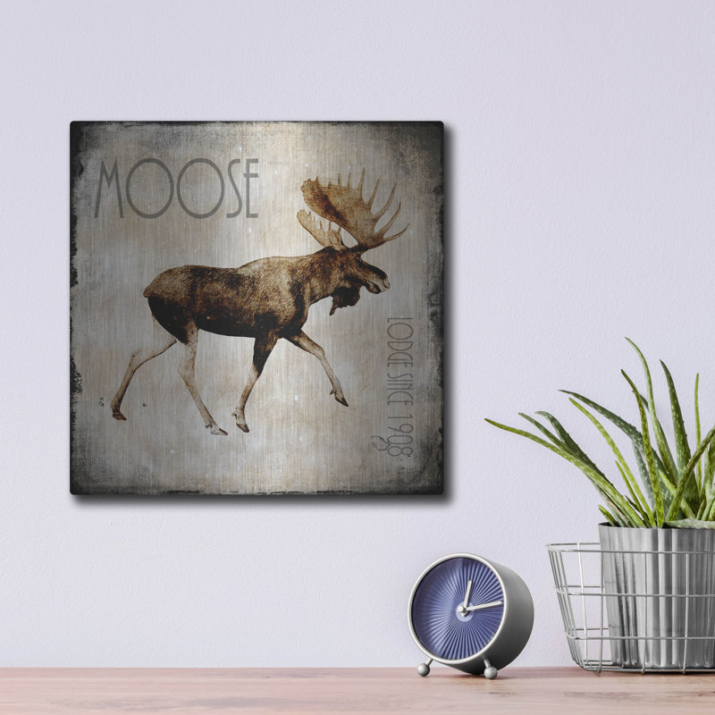 "Moose Lodge 2" par Lightbox Journal sur métal, H 12 po x l 12 po