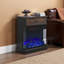 25 Inch Electric Fireplace Stand Side Table With 3-Sided Glass & Storage Drawer Modern Farmhouse End Table