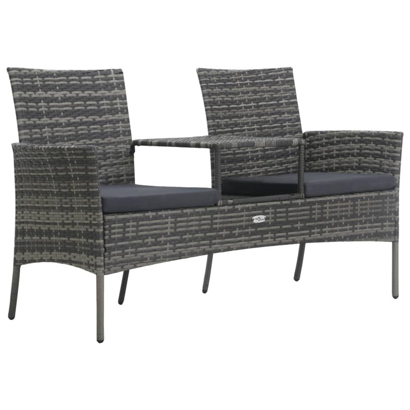 Canapé de patio avec coussins Saxby, Anthracite