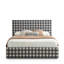 Lit plateforme tapissier Modern Farmhouse avec tête de lit écossaise et rangement relevable-1029926412-1037000825