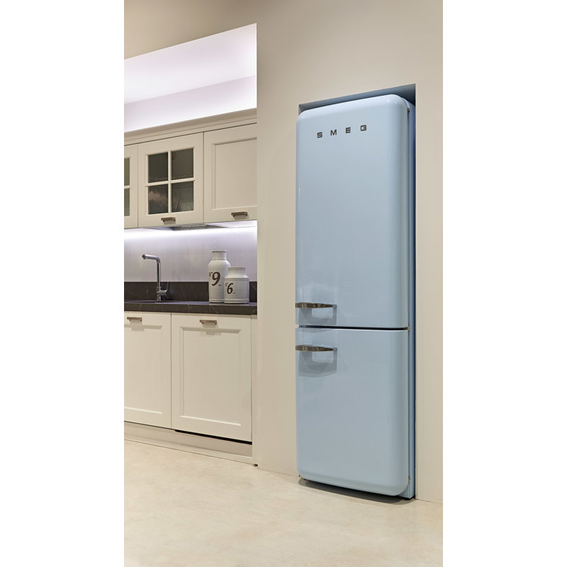 SMEG Réfrigérateur de 12,8 pieds cubes Energy Star des années 50, Droite, Bleu pastel