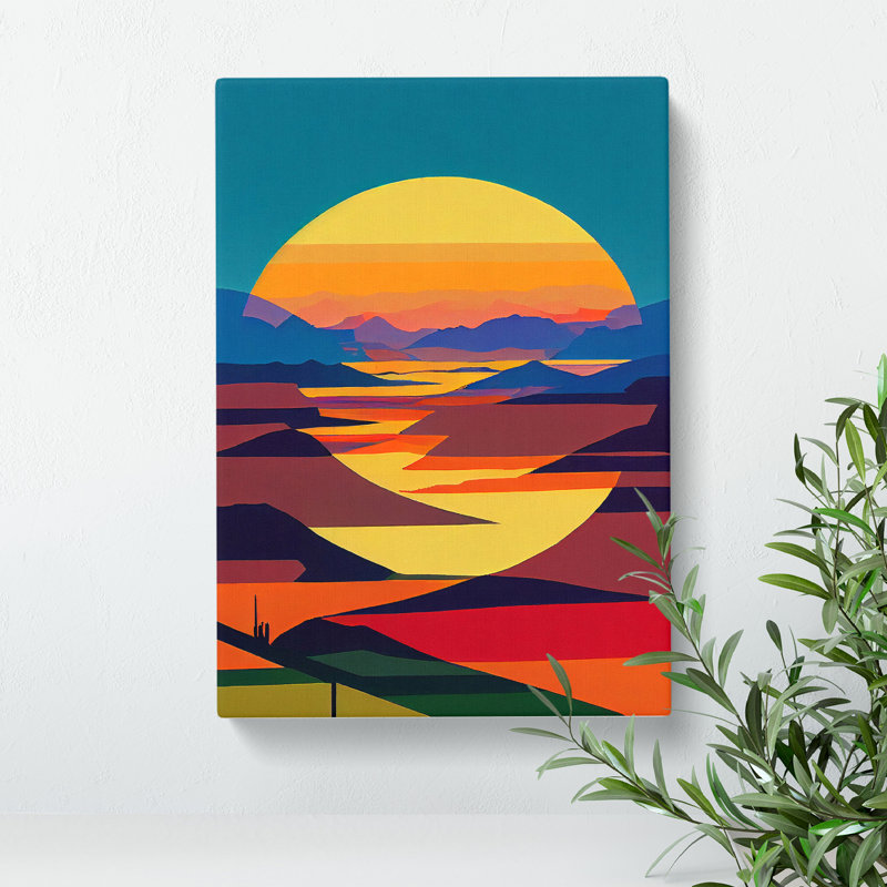 Boundless Sunset Abstract - Wall Art, Wrapped Canvas, 76cm H x 50cm W x 3cm D, No Matte