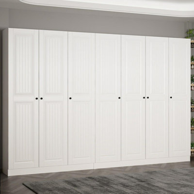 Traditional White Hall Stand, 6.3 x 82.7 x 13.8 inches | 100% Melamine Coated Particle Board, Thickness: 0.7 inches | Elegant Storage Solution for Entryway, Durable & Stylish Design, Perfect for Home Organization