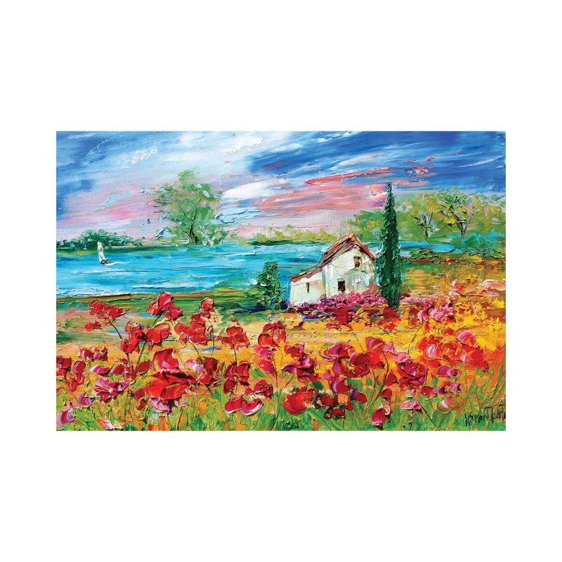 Seaside Cottage Sunshine by Karen Tarlton - Wrapped Canvas Painting, 20.32 cm H x 30.48 cm W