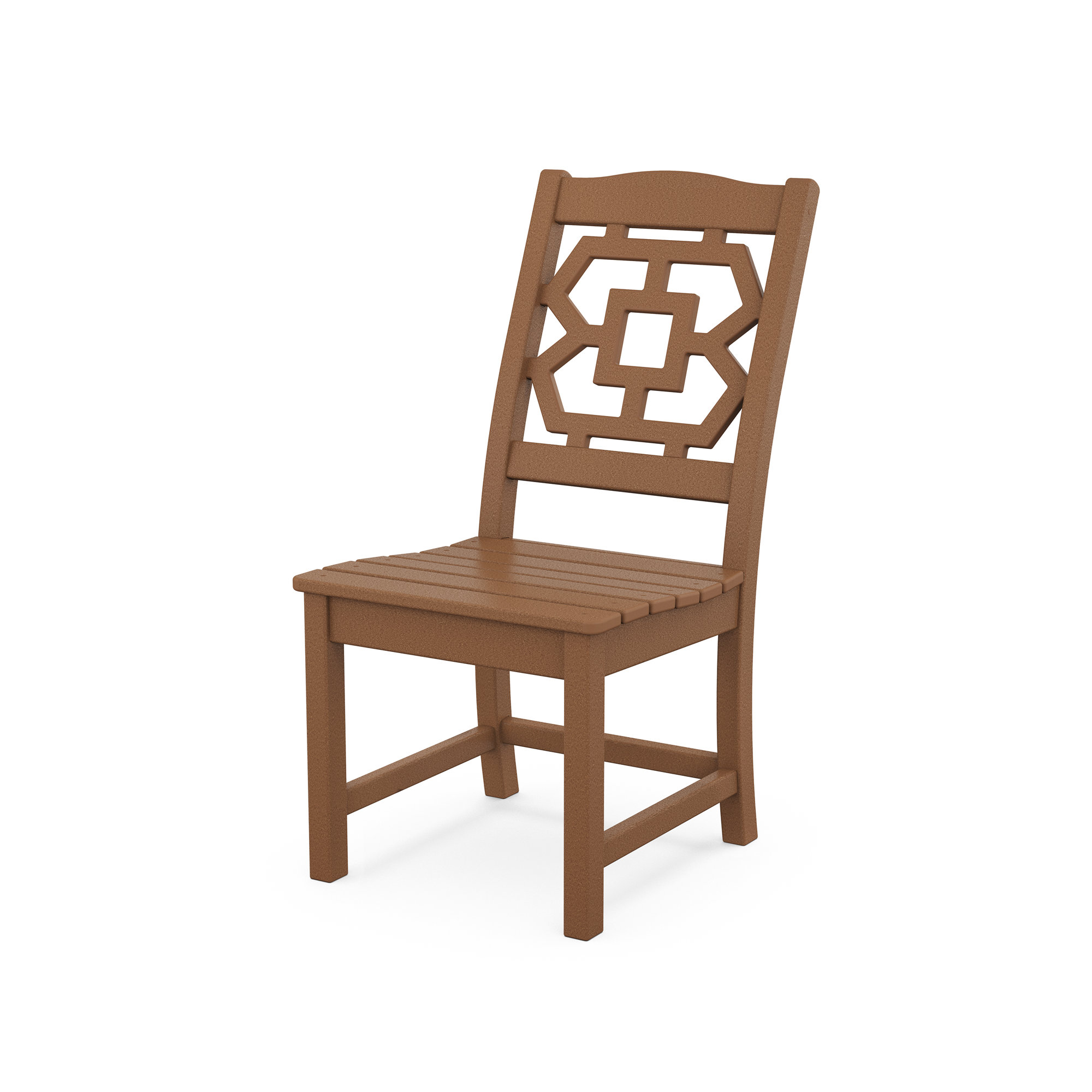Chinoiserie Outdoor Dining Side Chair, Teak