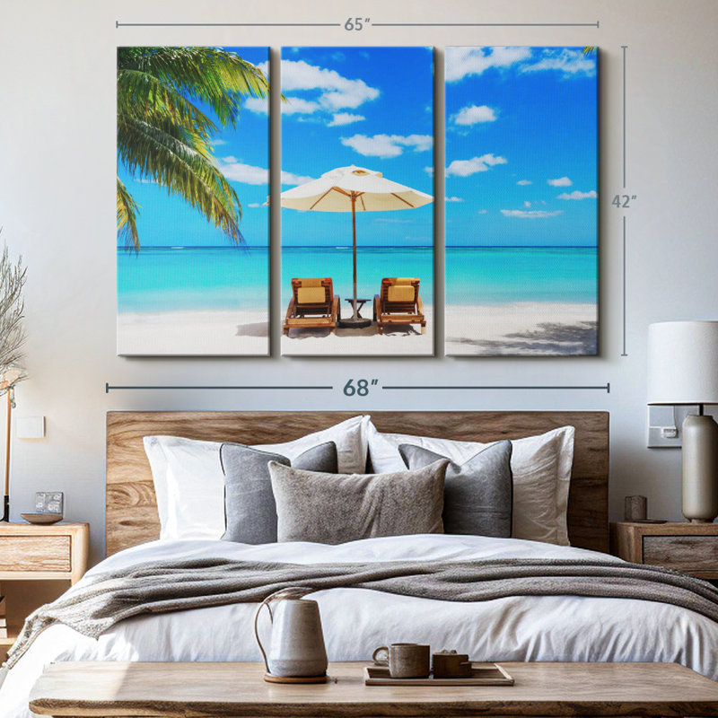 «Beach Deckchairs», 3 pièces, H 42 po x l 65 po