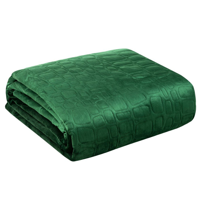 Caslin Polyester Geometric Shapes Bedspread, W220 x L240cm, Dark Green