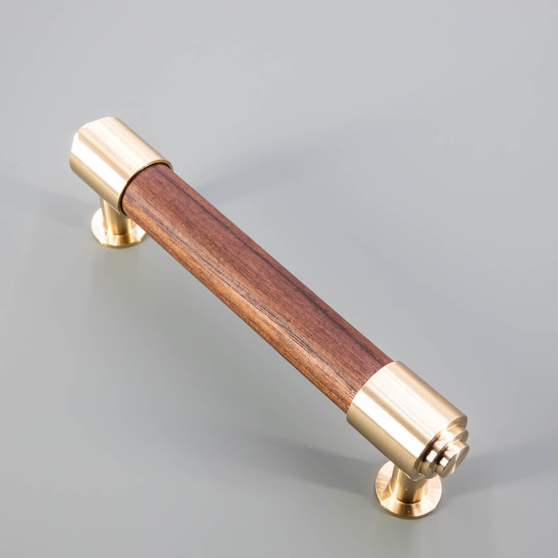 Bar / Handle Pull, Brass/Walnut, 3.78"
