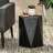 Modern Outdoor Lightweight Concrete Pentagon Side Table, Matte Black, 16.23" W X D H, No Assembly Contemporary Black Style, 16X16x16,
