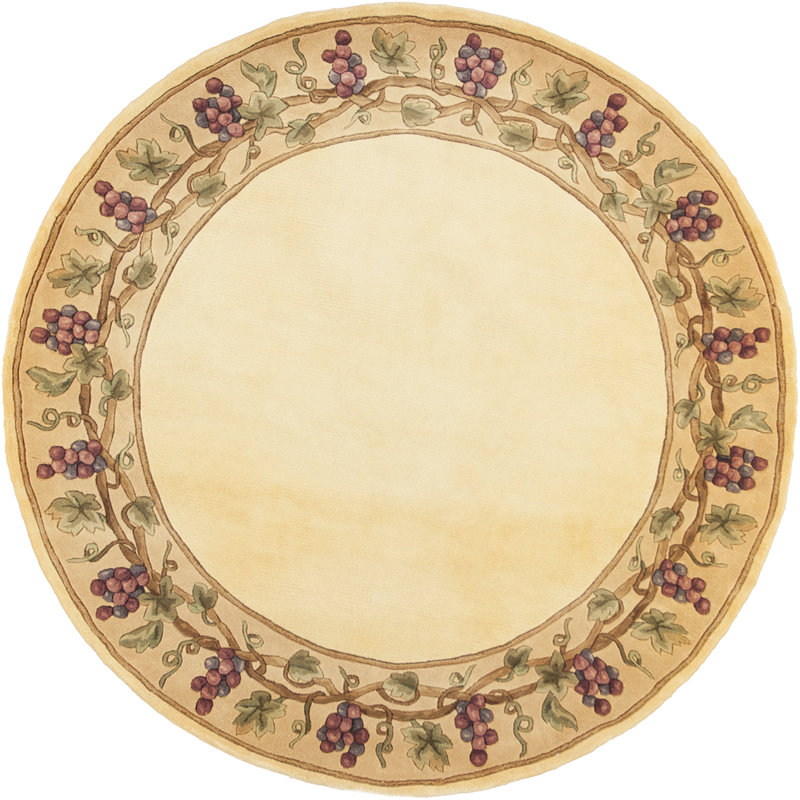 Aimee Wool Floral Indoor Rug, Round 7'6"