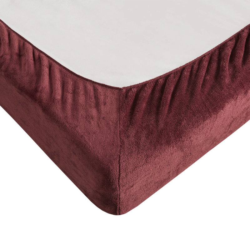 Ensemble de draps bourgogne 3 pièces, ultra doux et invitant, 100% brossé des deux côtés, sensation de velours douillet, drap plat, taie d'oreiller ajustée, matelas ajustés élastiqués pour matelas de 16 po, machine