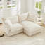 Causeuse en chenille avec coussin rembourré et repose-pieds convertible-292200622