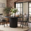 Table de salle à manger ronde 47 pouces avec base cylindrique cannelée en métal-1618403018