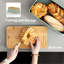 Boîte à pain pour comptoir de cuisine, bac de rangement pour pain en métal avec couvercle en planche à découper en bambou, couteau à pain inclus, convient au levain et aux petits pains, organisateur élégant