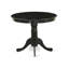 Ensemble de table de salle à manger moderne 5 pièces comprenant une table de cuisine ronde avec piédestal et 4 chaises rembourrées en tissu de lin sable clair, 36 x 36 po, noir brossé-59254137-59254138-59254140
